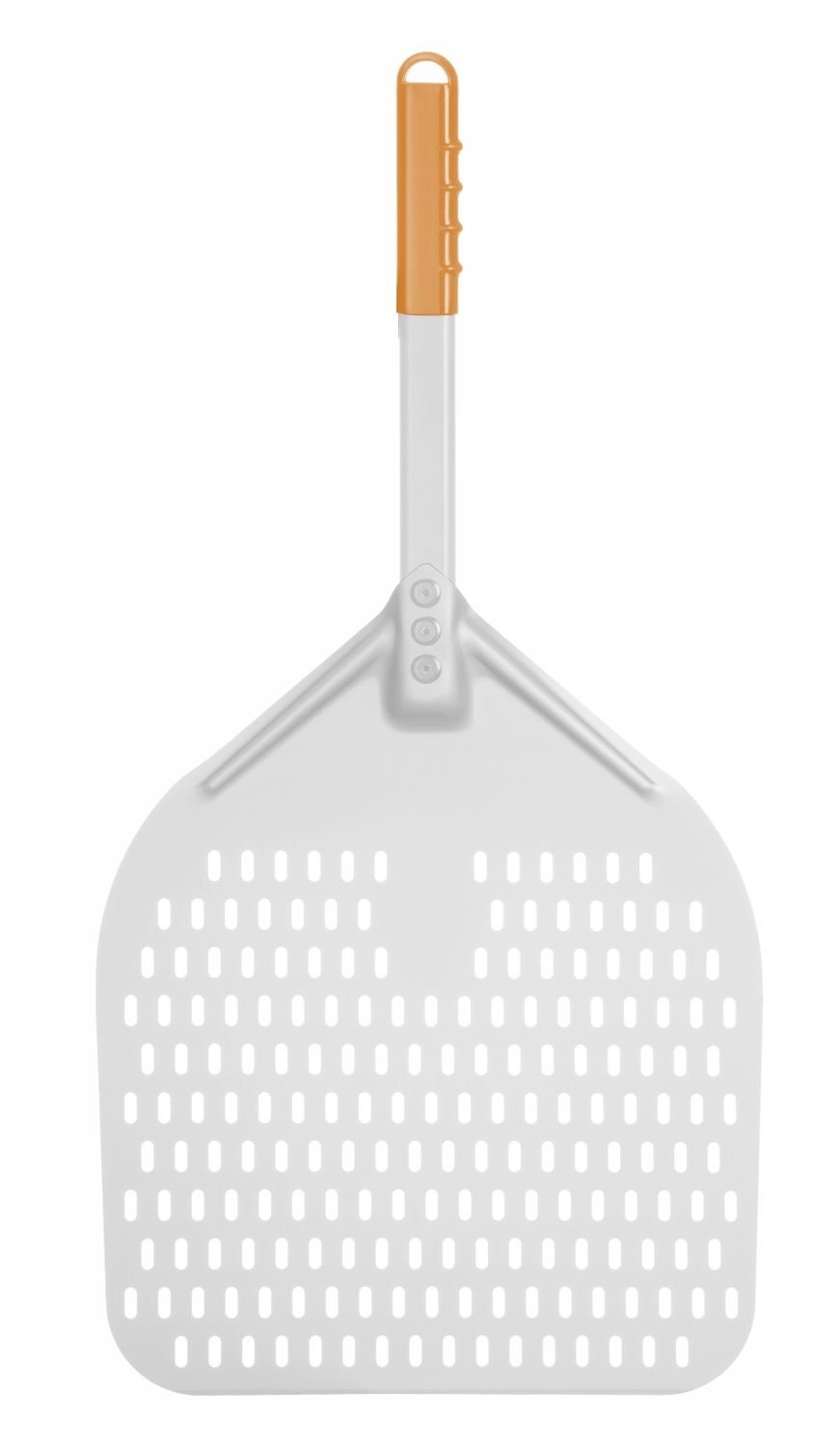 Kvadratinė picos mentelė, perforuota, su trumpa rankena, HENDI, 350x710mm