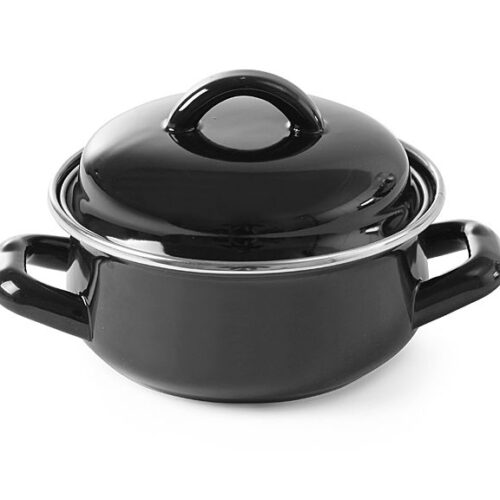 Sriubų ir padažų puodas su dangčiu, HENDI, juodas, 0,8L, ⌀140x(H)110mm