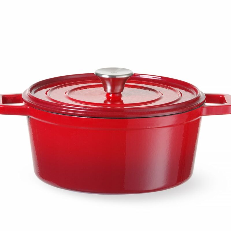 Emaliuotas ketaus puodas, HENDI, 3,7L, Raudona, 317x240x(H)105mm