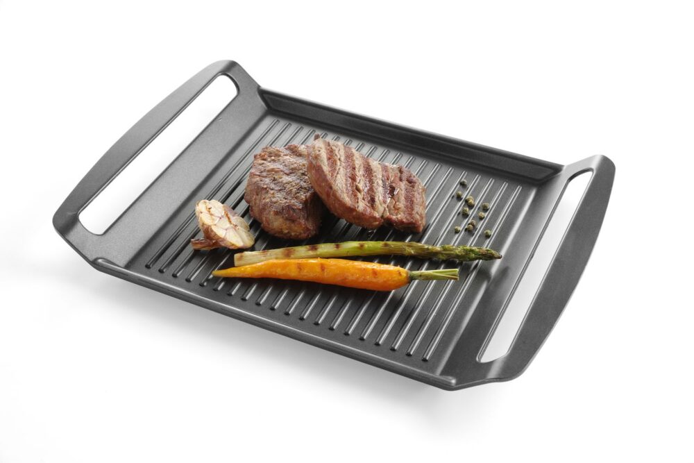 Padėklas Titanium Profesionalus indukcinėms viryklėms, su grioveliais, HENDI, 390x260x(H)35mm