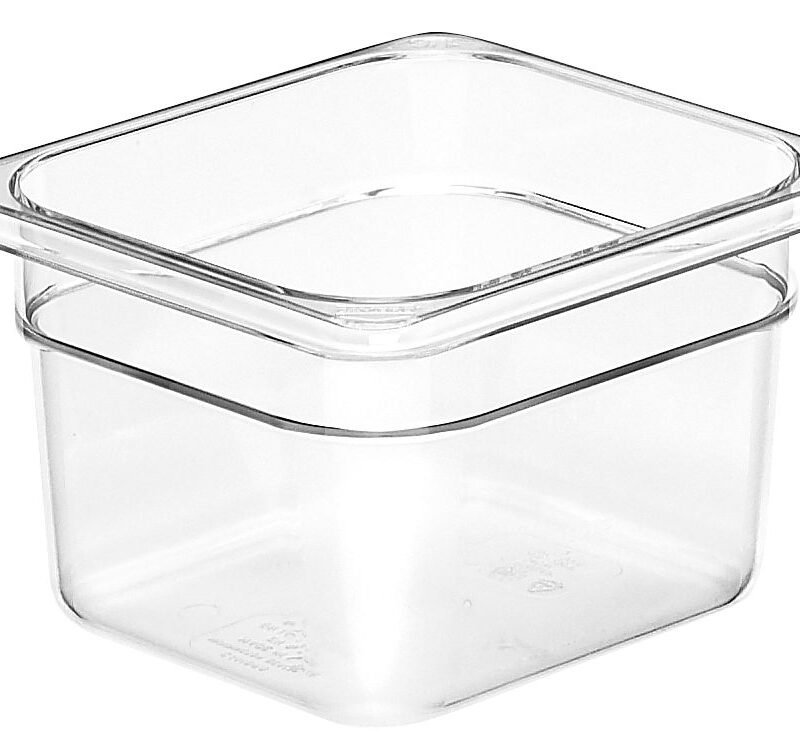 Konteineris Camwear GN 1/6 iš polikarbonato, Cambro, GN 1/6, 1,5L, Permatomas, 162x176x(H)100mm