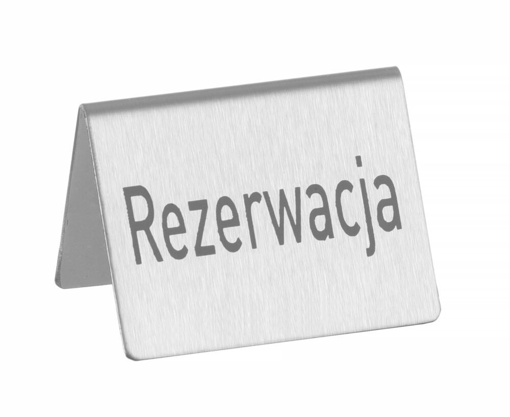 Stalo ženklas „Rezervuota“ lenkų kalba, HENDI, rezerwacja, 4 vnt., 50xx(H)42mm