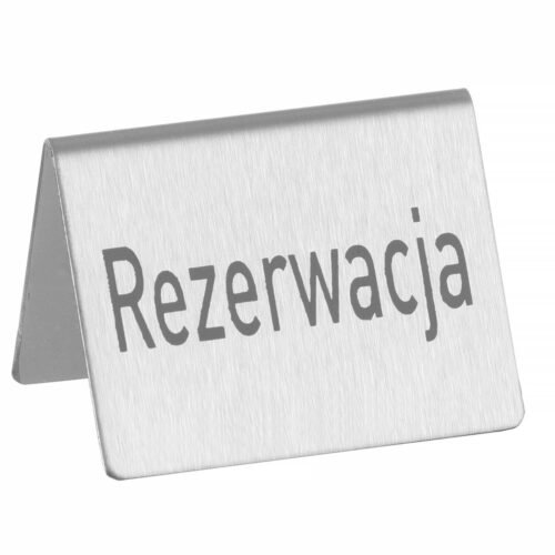 Stalo ženklas „Rezervuota“ lenkų kalba, HENDI, rezerwacja, 4 vnt., 50xx(H)42mm