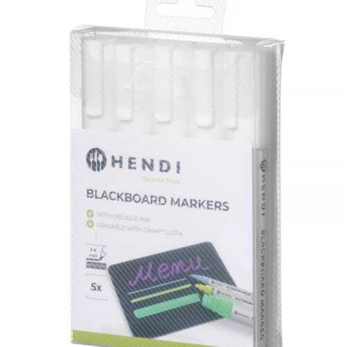 Žymekliai lentelėms, siauru antgaliu, HENDI, 5 balti žymekliai
