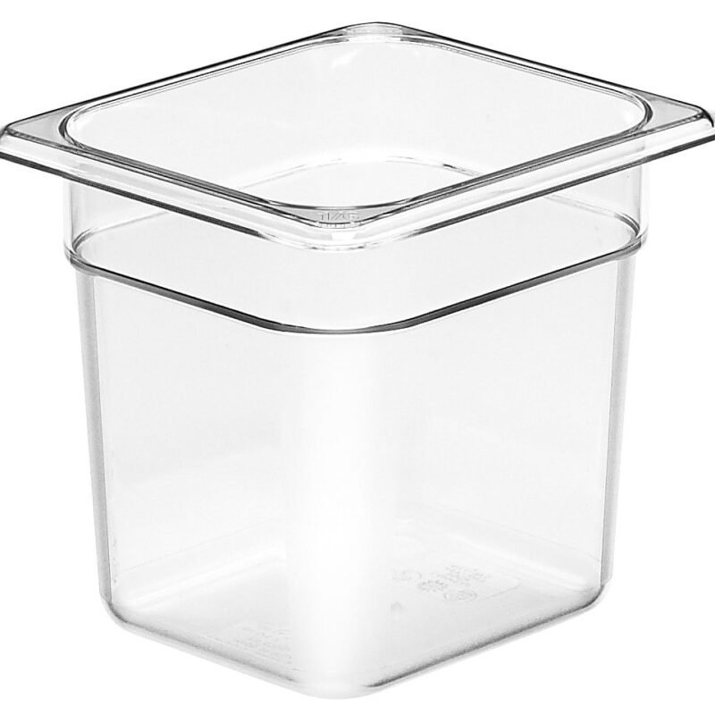 Konteineris Camwear GN 1/6 iš polikarbonato, Cambro, GN 1/6, 2,2L, Permatomas, 162x176x(H)150mm
