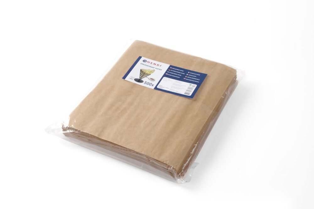 Riebalams atsparus popierius, HENDI, Smėlio spalvos, 500 vnt., 200x250mm