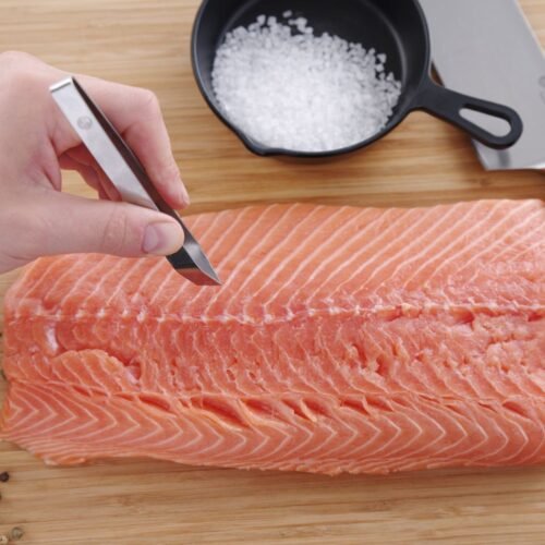 Žuvies ašakų pincetas, profiliuotas, HENDI, (L)120mm