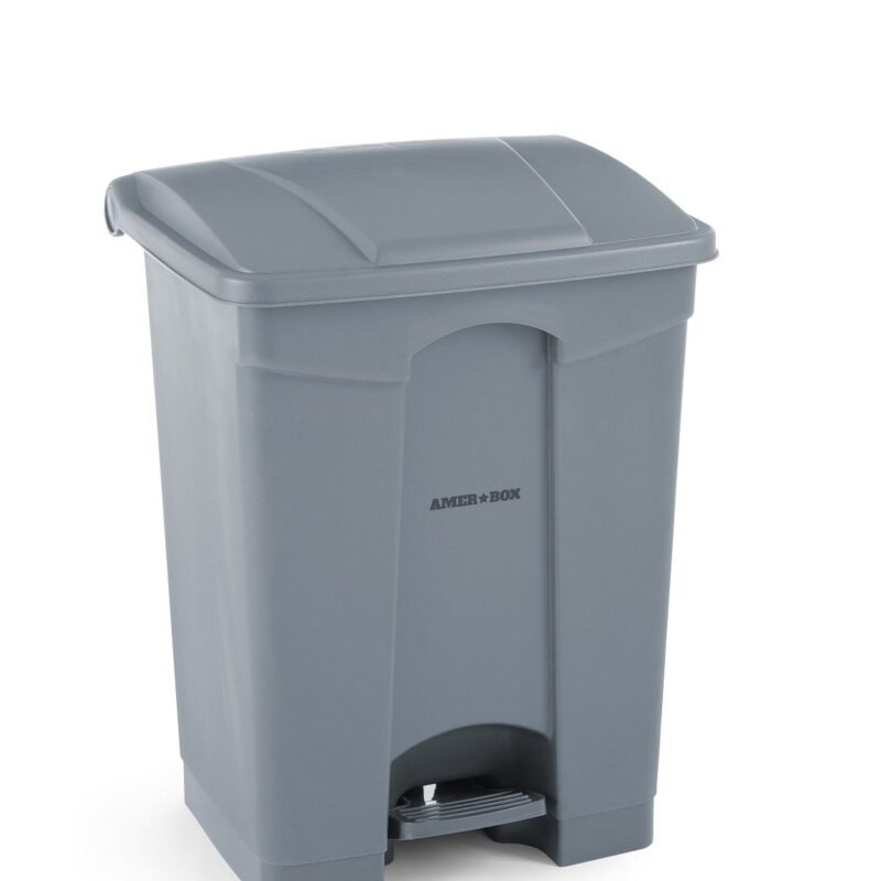 Konteineris atliekoms su pedalu, AmerBox, 68L, Šviesiai pilkas, 490x410x(H)660mm