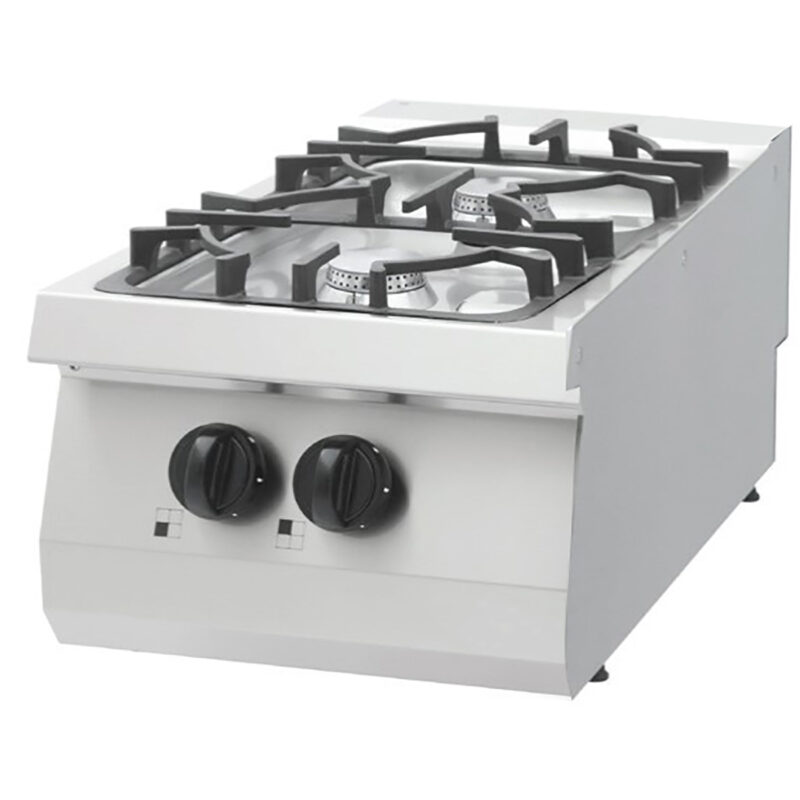 Heavy Duty Cooker - 2 Burners - Single Unit - 70cm Deep - 15kW - Gas