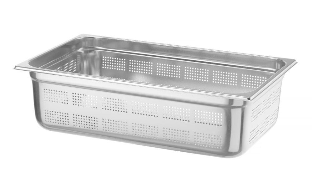 Perforuota talpykla GN 1/1, HENDI, Profi Line, GN 1/1, 21L, Šviesiai pilkas, (H)150mm