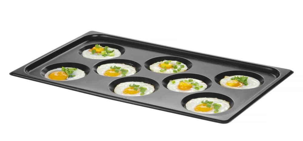 Kepimo skarda su nelimpančia danga „CONVECTOMAT EGPLATE“, HENDI, GN 1/1, Juodas, 530x325x(H)26mm