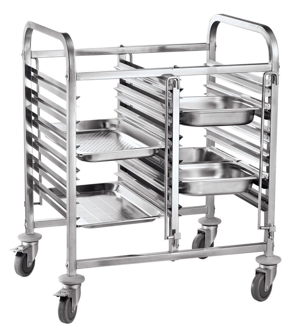 Dvigubas vežimėlis talpykloms transportuoti – 12x GN 1/1, HENDI, 810x610x(H)960mm