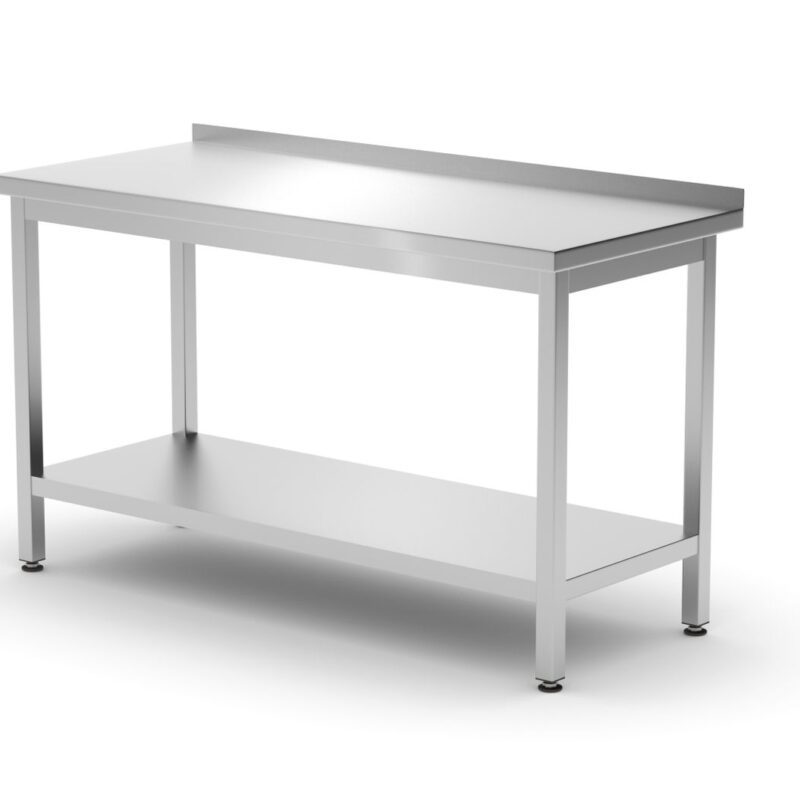Sieninis stalas su lentyna – susukamas, gylis 600 mm, HENDI, Profi Line, 1400x600x(H)850mm