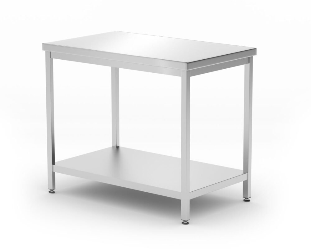 Centrinis stalas su lentyna – susukamas, gylis 600 mm, HENDI, Profi Line, 1000x600x(H)850mm