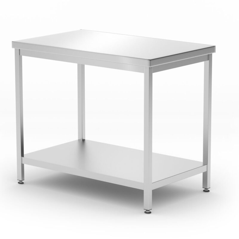Centrinis stalas su lentyna – susukamas, gylis 600 mm, HENDI, Profi Line, 1000x600x(H)850mm