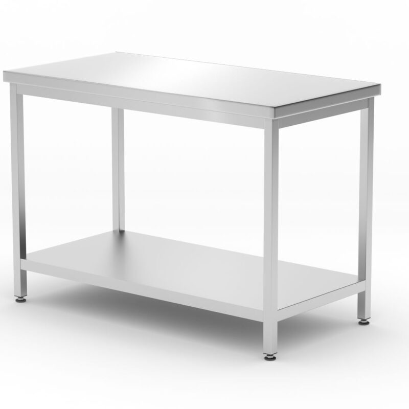 Centrinis stalas su lentyna – susukamas, gylis 600 mm, HENDI, Profi Line, 1200x600x(H)850mm