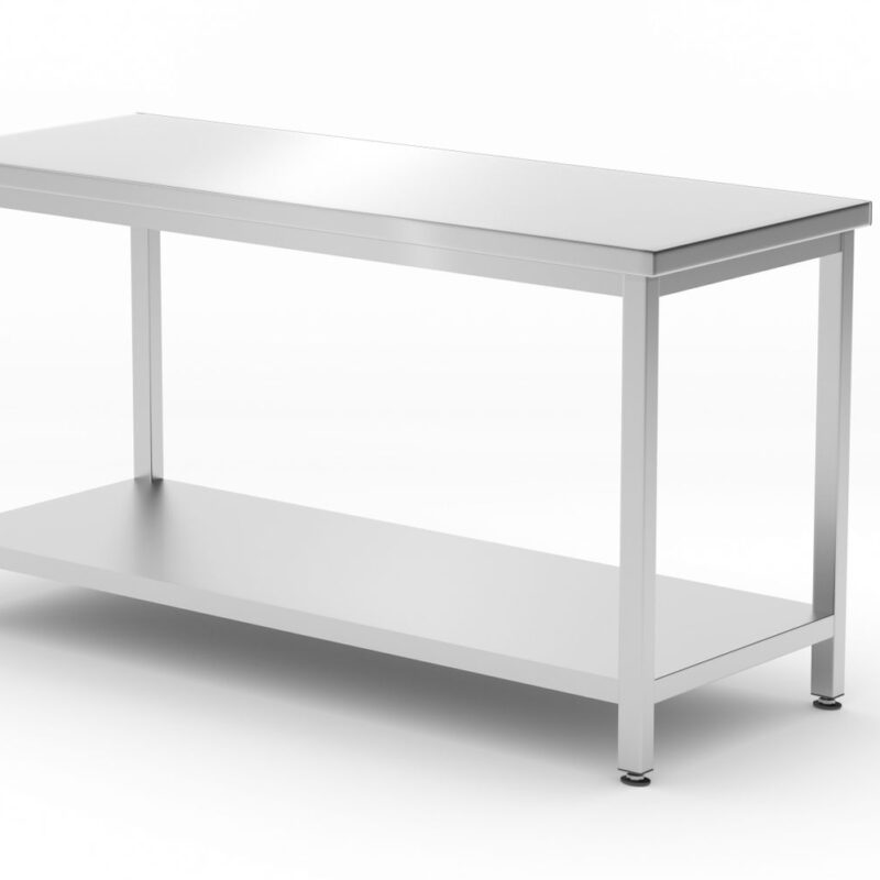 Centrinis stalas su lentyna – susukamas, gylis 600 mm, HENDI, Profi Line, 1600x600x(H)850mm