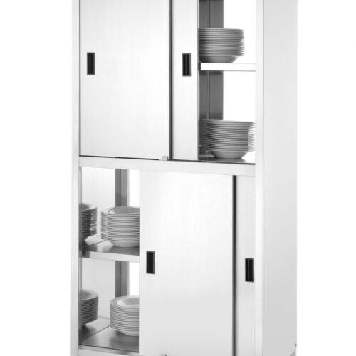 Atvira spinta su pertvara ir slankiojančiomis durimis – susukamas varžtais, HENDI, Kitchen Line, 800x500x(H)1800mm
