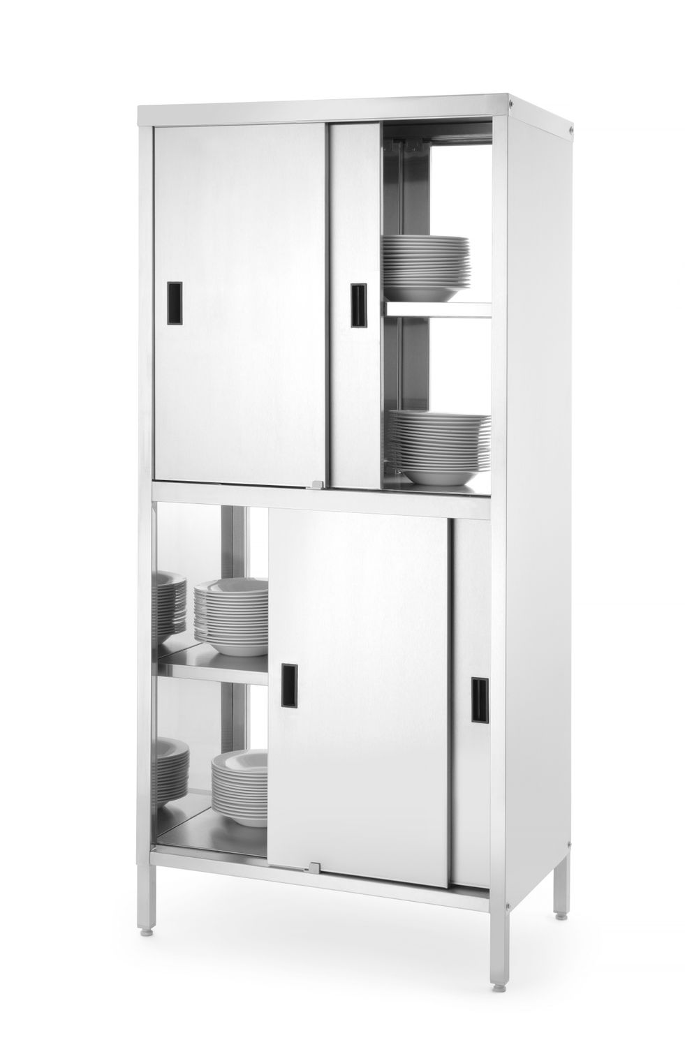 Atvira spinta su pertvara ir slankiojančiomis durimis – susukamas varžtais, HENDI, Kitchen Line, 800x500x(H)1800mm