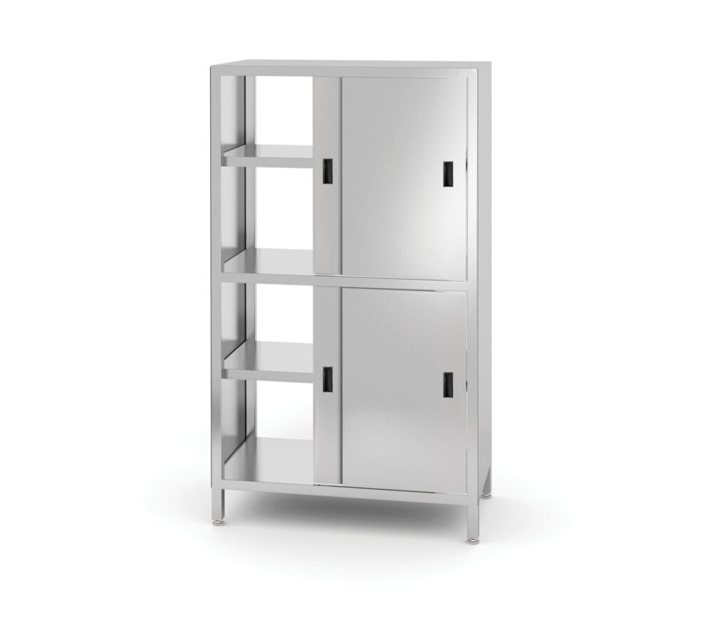 Atvira spinta su pertvara ir slankiojančiomis durimis – susukamas varžtais, HENDI, Kitchen Line, 800x500x(H)1800mm