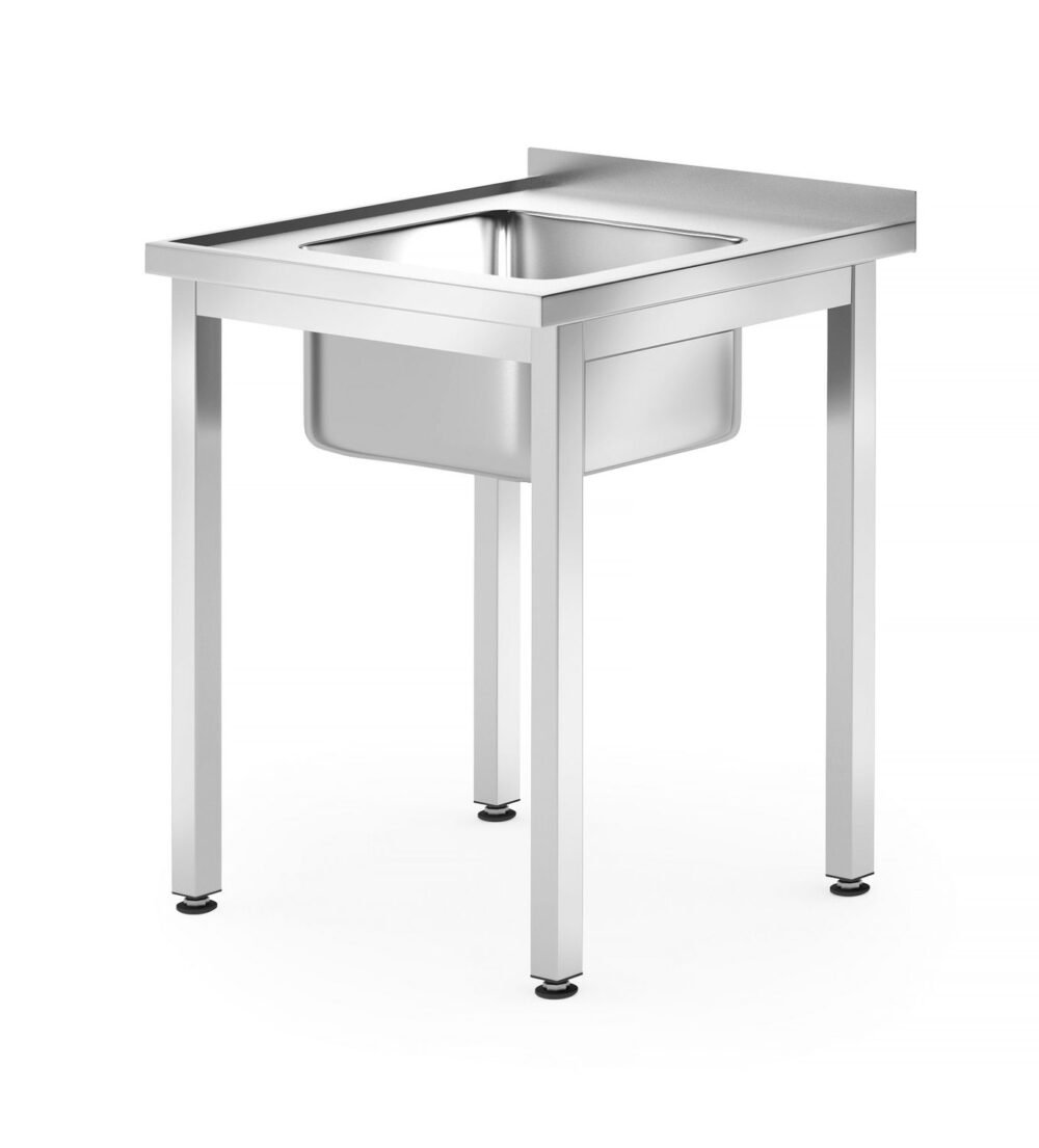 Stalas su plovimo vonia – suvirintas, gylis 600 mm, HENDI, Profi Line, 600x600x(H)850mm