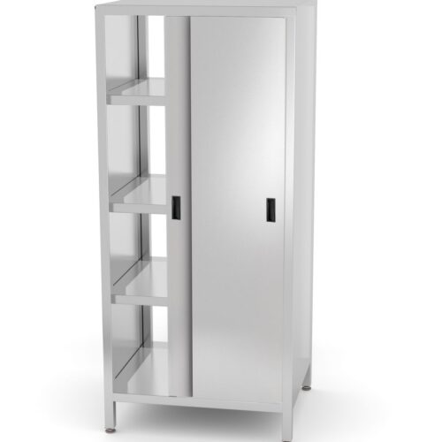 Atvira spinta su pertvara ir slankiojančiomis durimis – susukama varžtais, HENDI, Kitchen Line, 800x700x(H)1800mm