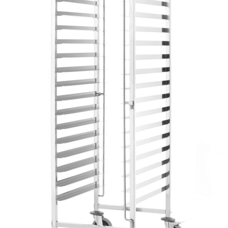 Vežimėlis skardoms 15x 600x400 mm, HENDI, Kitchen Line, 15 dėklo kreipiamųjų 600x400, Sidabro, 470x620x(H)1735mm
