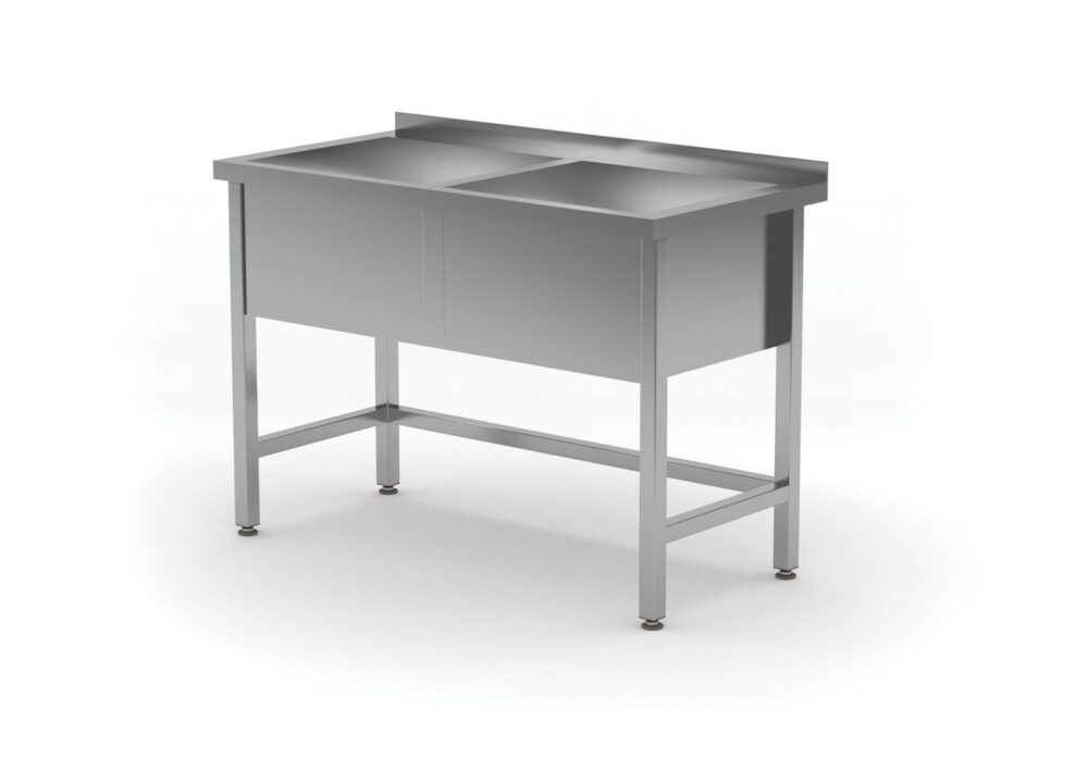 Stalas su dviguba plovimo vonia, suvirintas, HENDI, Profi Line, 1200x600x(H)850mm