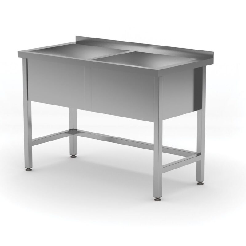 Stalas su dviguba plovimo vonia, suvirintas, HENDI, Profi Line, 1200x600x(H)850mm