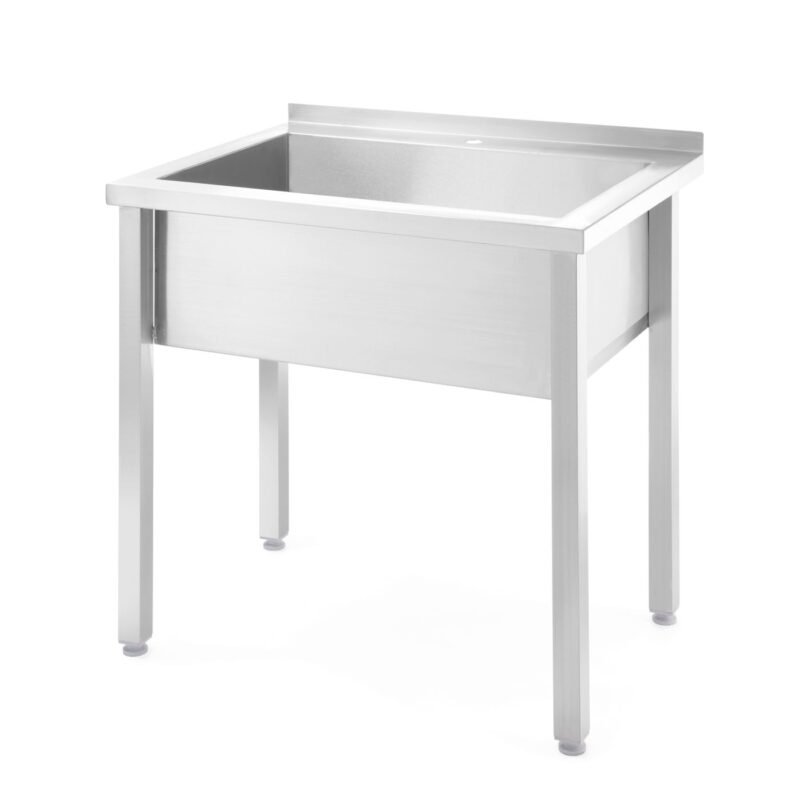 Stalas su vienu plovimo vonia, suvirintas, HENDI, Kitchen Line, 800x600x(H)850mm