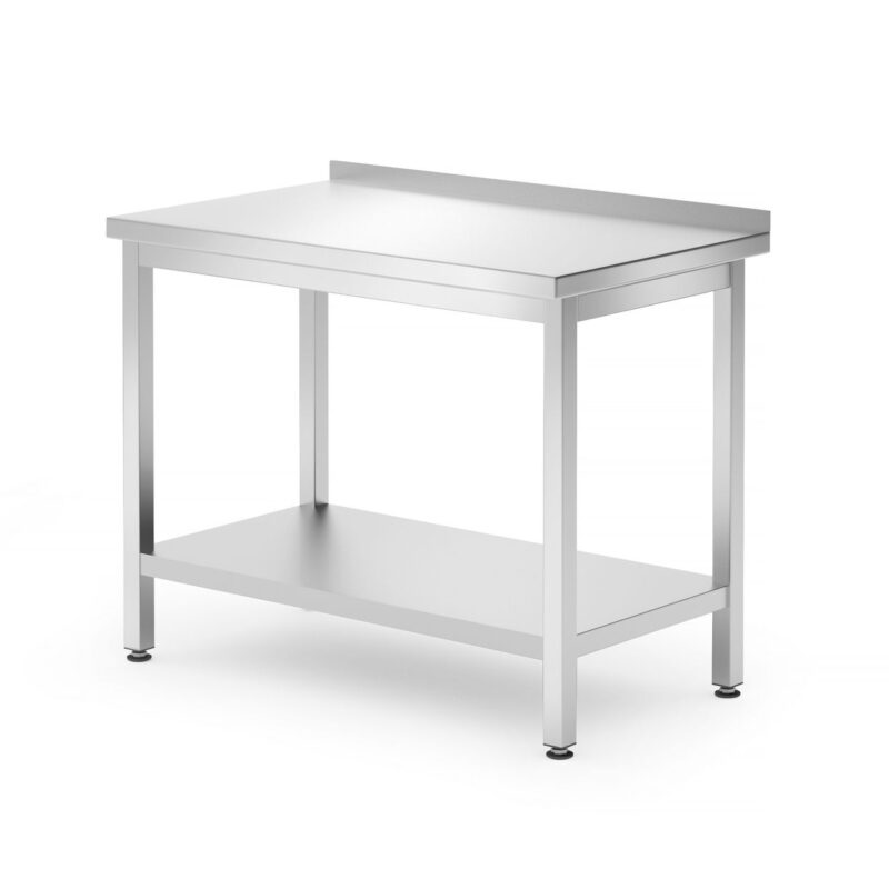 Sieninis stalas su lentyna – susukamas, gylis 600 mm, HENDI, Kitchen Line, 1000x600x(H)850mm
