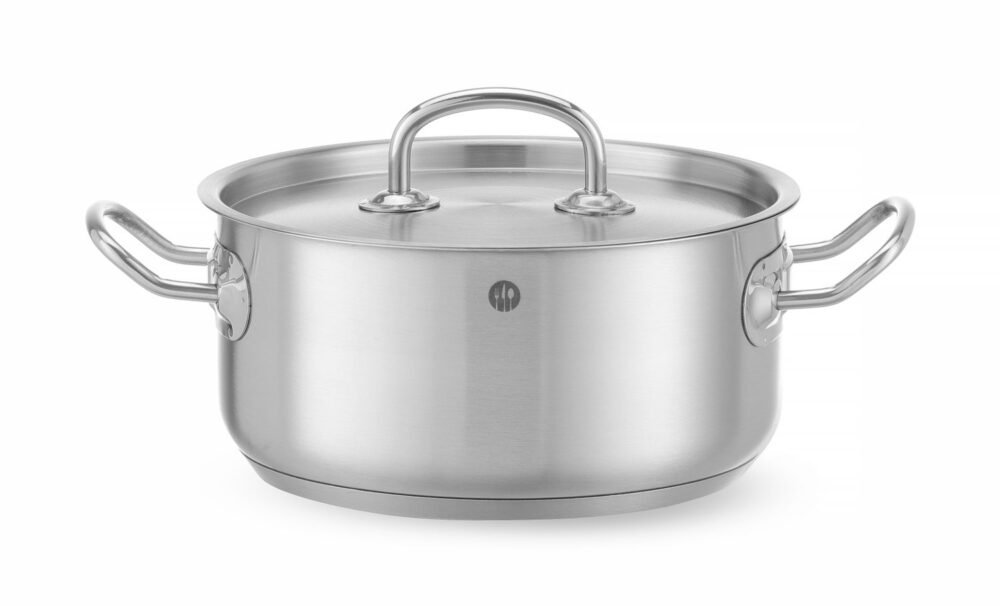Žemas puodas su dangčiu, HENDI, Kitchen Line, 2,9L, ⌀200x(H)95mm