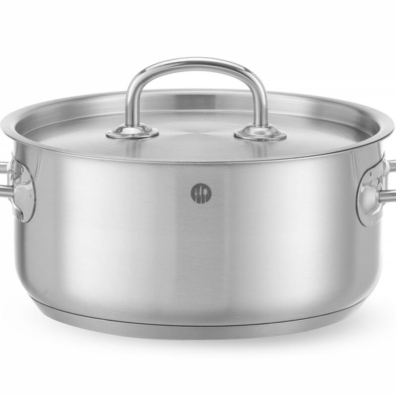 Žemas puodas su dangčiu, HENDI, Kitchen Line, 2,9L, ⌀200x(H)95mm