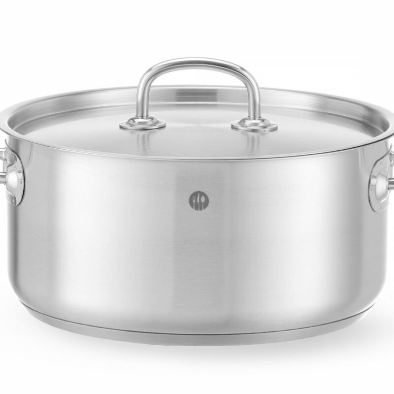 Žemas puodas su dangčiu, HENDI, Kitchen Line, 4,9L, ⌀240x(H)110mm