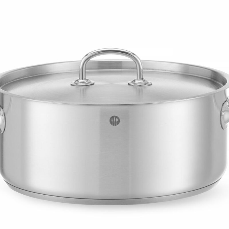 Žemas puodas su dangčiu, HENDI, Kitchen Line, 7,3L, ⌀280x(H)120mm