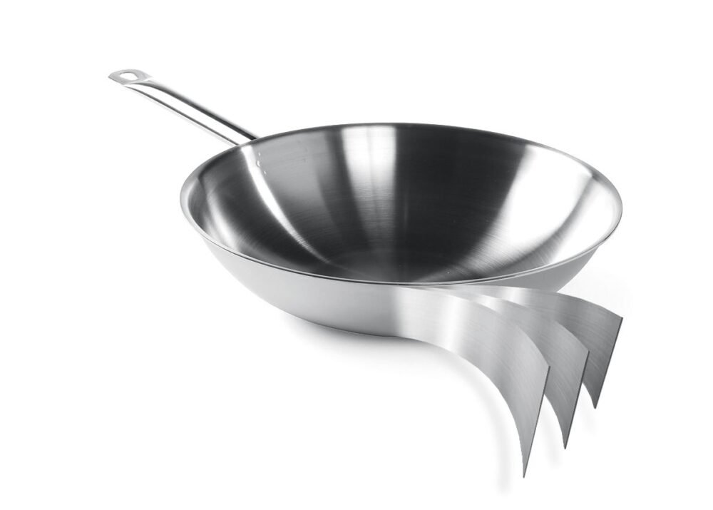 Wok keptuvė 3-ply be dangčio, HENDI, ⌀360x(H)100mm