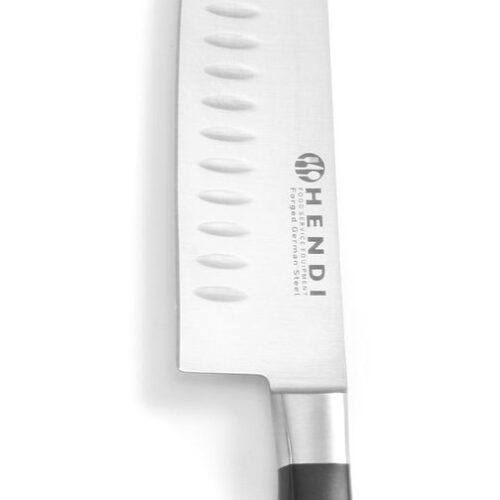 Santoku peilis, HENDI, Profi Line, Su „Granton“ kraštu, Juodas, (L)310mm