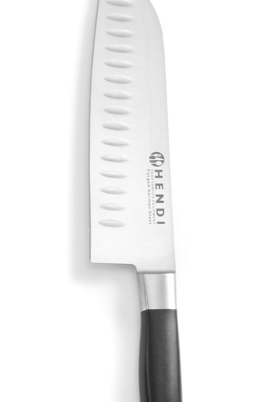 Santoku peilis, HENDI, Profi Line, Su „Granton“ kraštu, Juodas, (L)310mm