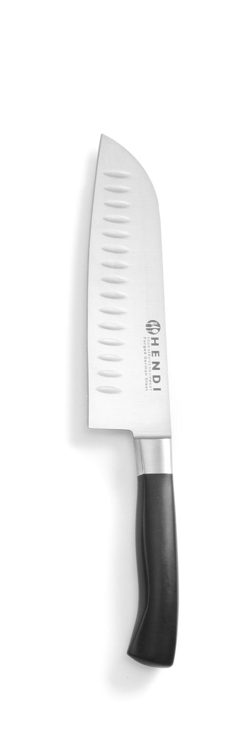 Santoku peilis, HENDI, Profi Line, Su „Granton“ kraštu, Juodas, (L)310mm