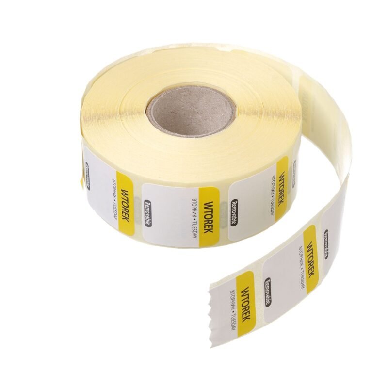 Daugkartinio naudojimo kasdieniai maisto saugos lipdukai, HENDI, 100 vnt., Geltonas, 1000 vnt., 25x25mm