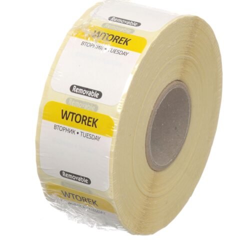 Daugkartinio naudojimo kasdieniai maisto saugos lipdukai, HENDI, 100 vnt., Geltonas, 1000 vnt., 25x25mm