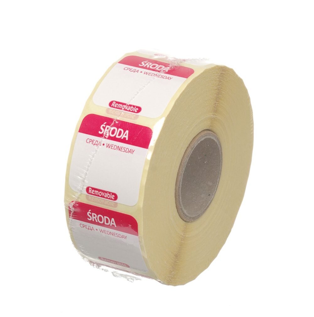 Daugkartinio naudojimo kasdieniai maisto saugos lipdukai, HENDI, 100 vnt., Raudona, 1000 vnt., 25x25mm