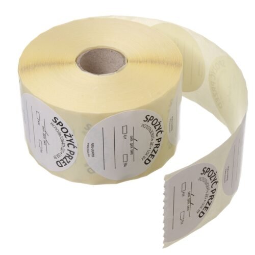 Food Safety etiketės - „SUNAUDOTI IKI“, HENDI, 500 vnt., Balta, 500 vnt., ⌀50mm