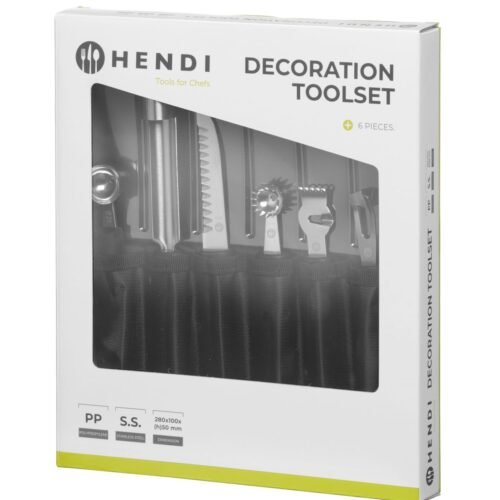 Dekoratyvinio pjaustymo peilių rinkinys – 6 vnt., HENDI, Juodas, 280x100x(H)50mm
