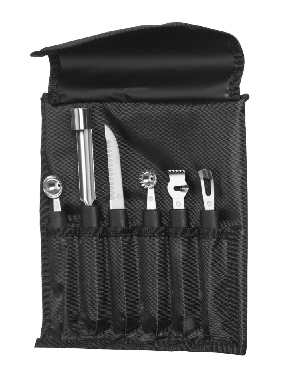 Dekoratyvinio pjaustymo peilių rinkinys – 6 vnt., HENDI, Juodas, 280x100x(H)50mm