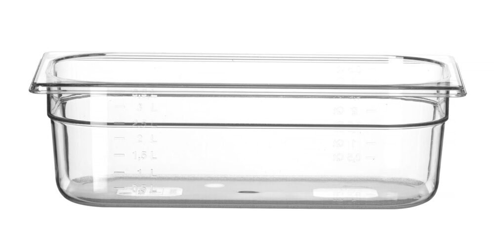 Gastronominė talpykla GN 1/3 iš polikarbonato, HENDI, Profi Line, GN 1/3, 4L, Permatomas, 325x176x(H)100mm