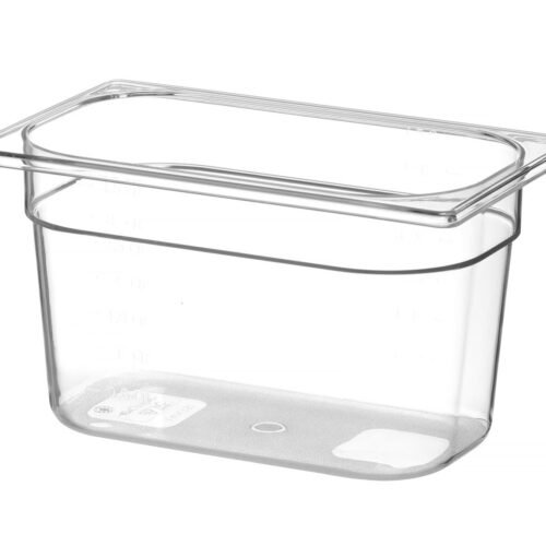 Talpykla GN 1/4 iš polikarbonato, HENDI, Profi Line, GN 1/4, 5,5L, Permatomas, 265x162x(H)200mm