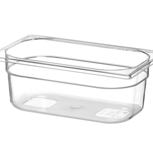 Talpykla GN 1/4 iš polikarbonato, HENDI, Profi Line, GN 1/4, 2,8L, Permatomas, 265x162x(H)100mm