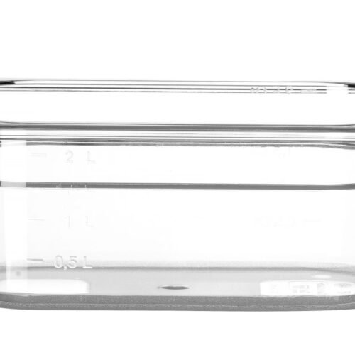 Talpykla GN 1/4 iš polikarbonato, HENDI, Profi Line, GN 1/4, 2,8L, Permatomas, 265x162x(H)100mm