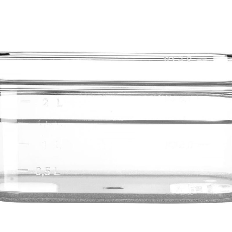 Talpykla GN 1/4 iš polikarbonato, HENDI, Profi Line, GN 1/4, 2,8L, Permatomas, 265x162x(H)100mm
